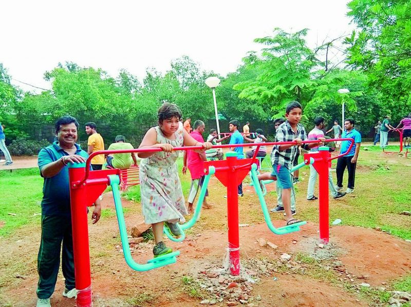 The GHMC open gyms that was set up in Indira Park in April this year was damaged within a fortnight as the photographs show. 