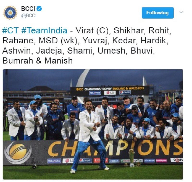 India's cricket team to participate in Champions Trophy India's cricket team to participate in Champions Trophy