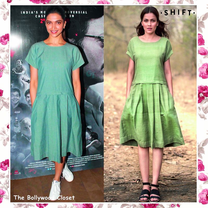 Deepika Padukone opts for  a dress by the brand Shift which specialises in day wear.