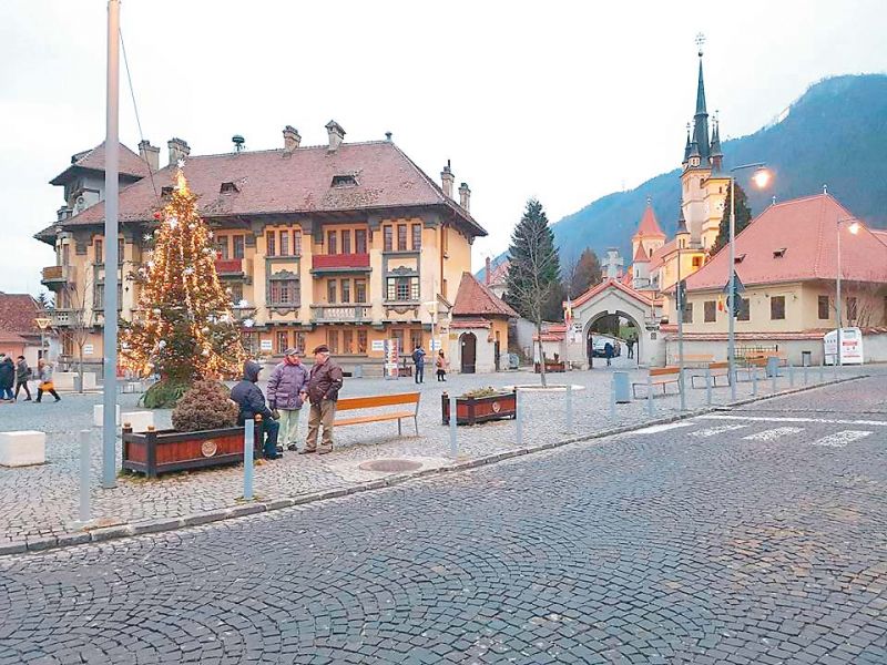 Early morning view of Brasov City in Romania.