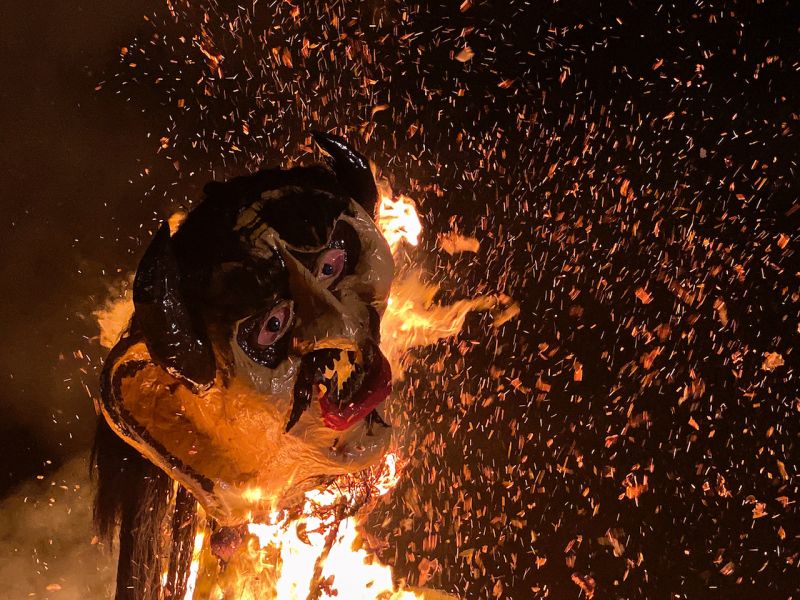 One of the demons being burnt, captured using night mode. (Photo: Rohit Vora- @rohit_apf)