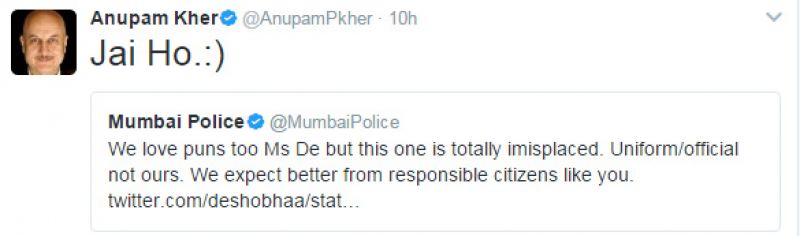 Shobhaa De shared 'funny' post on polls, gets a stern message from Mumbai Police