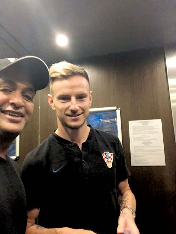 Ravi with Ivan Rakitic