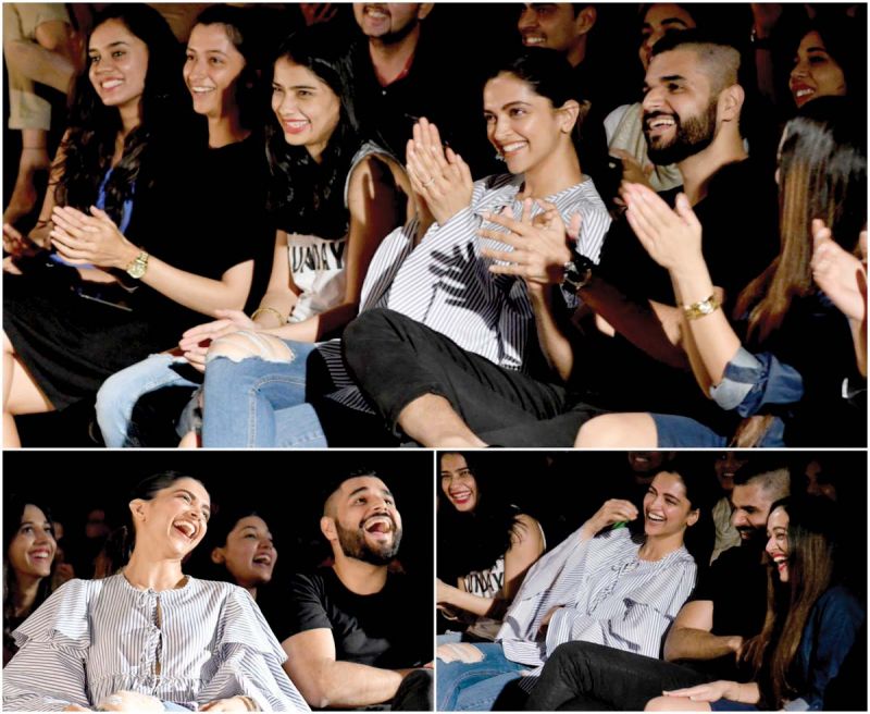 Deepika hangs out with her friends at a stand-up Improv show in the city