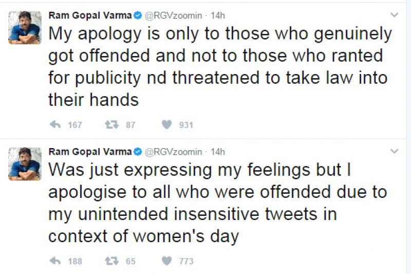 After uproar over sexist' tweet on Sunny Leone, Ram Gopal Varma finally apologises