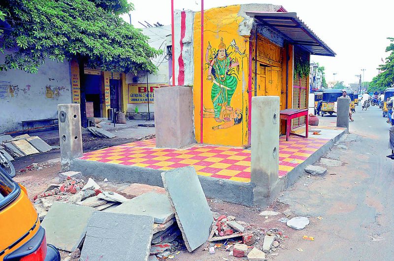 Construction work of Shamsheergunj Durga temple was put on hold after complaints were filed. (Photo: DC)