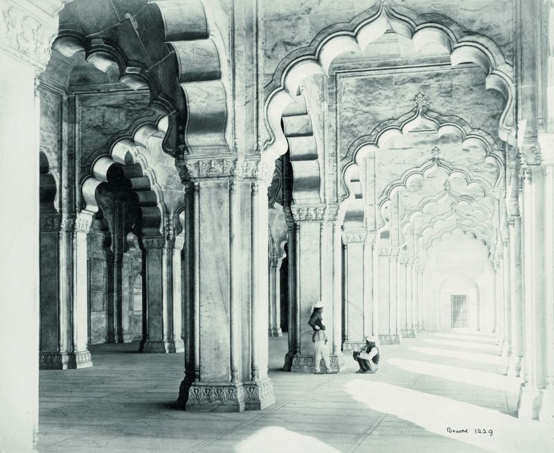 Agra, the interiors of the Moti Masjid.