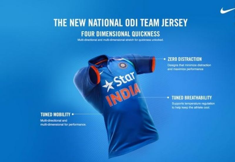 Team India new ODI jersey, BCCI. 4D Quicknes, Indian cricket team new ODI jersey
