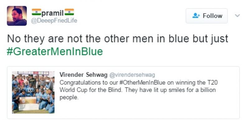Virender Sehwag, India's Blind Cricket Team, Blind Cricket World Cup, India vs Pakistan