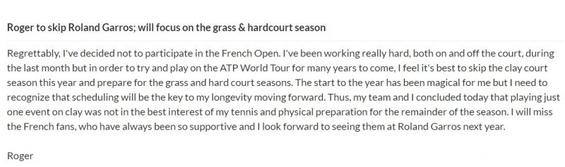 Roger Federer, French Open