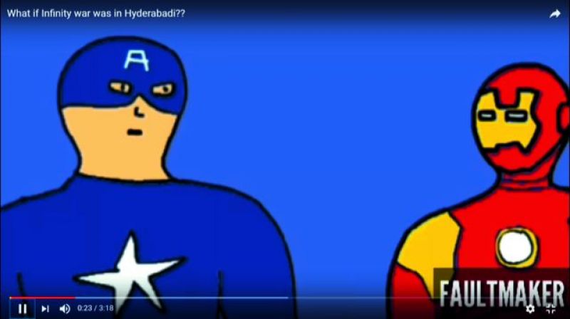  The video on Avengers Infinity War stars Hyderabadi Captain America and Iron Man