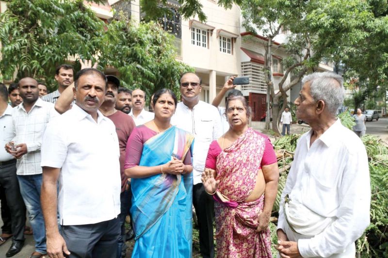 Gangambike blamed BBMP, BWSSB and Bescom for mass uprooting of trees.