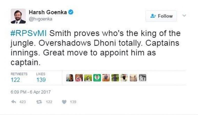 Harsh Goenka, MS Dhoni, Rising Pune Supergiant, IPL 2017