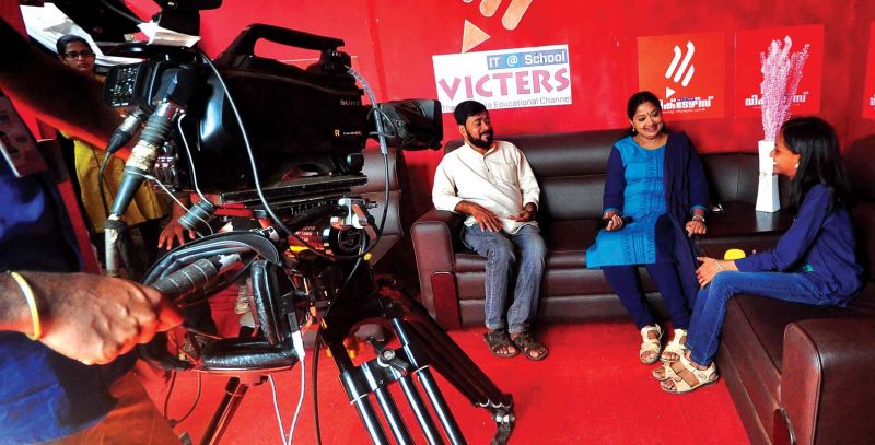 The team of victers works for the live telecast of 57th Kerala State School Kalolsavam.	 (Photo: DC)