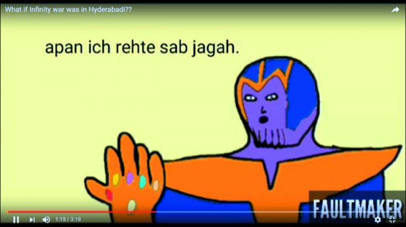 The video on Avengers Infinity War featuring a Hyderabadi Thanos