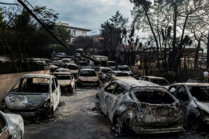 Winds of above 100 kilometres per hour (60 mph) in Mati caused a 'sudden progression of fire' through the village. (Photo: AFP)