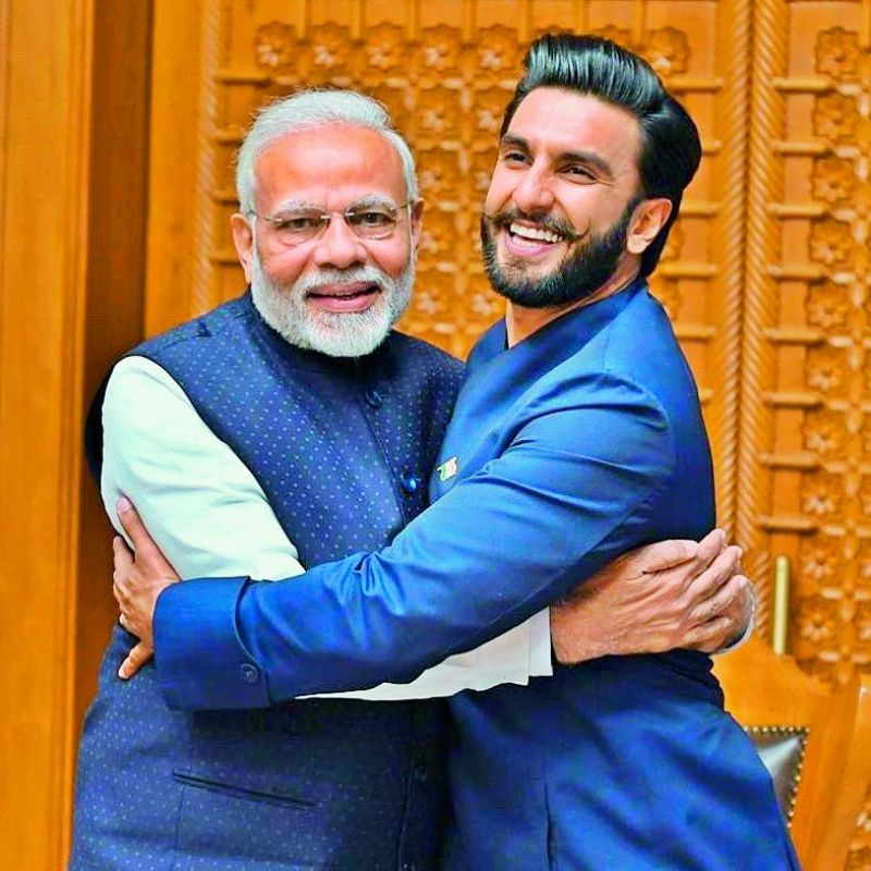 Ranveer Singh with Prime Minister Narendra Modi.