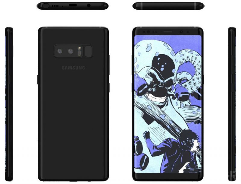 Leaked renders of Galaxy Note 8 (Photo: BGR) 