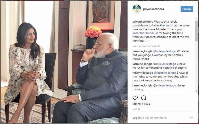 Priyanka Chopra with  the Prime Minister  (Photo: Instagram)