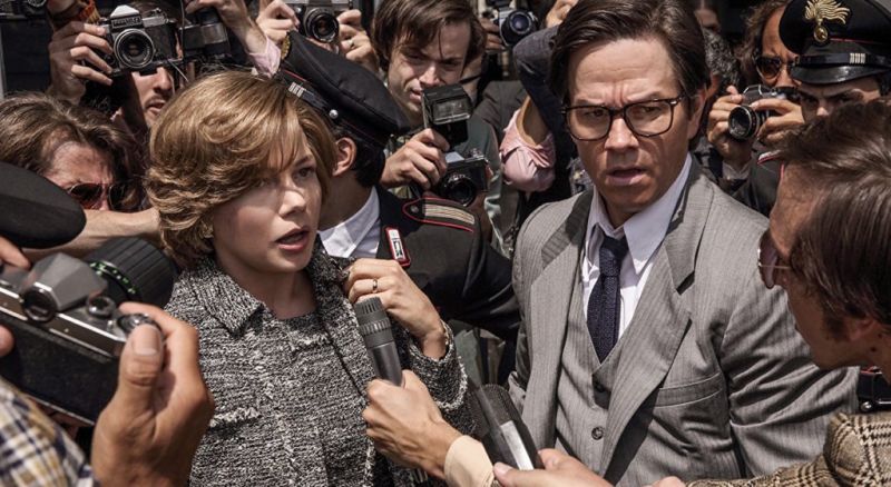 Michelle Williams and Mark Wahlberg in the still from All the Money in the World'.