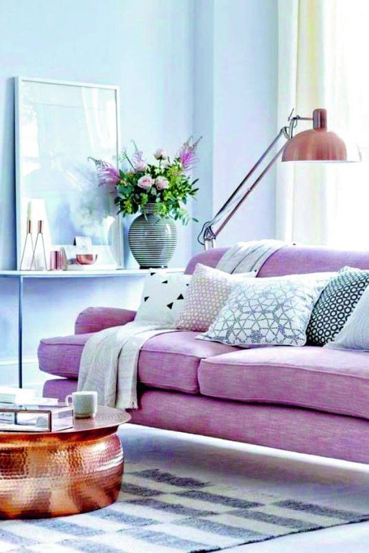 Quirk up your living room with millennial pink upholstery.