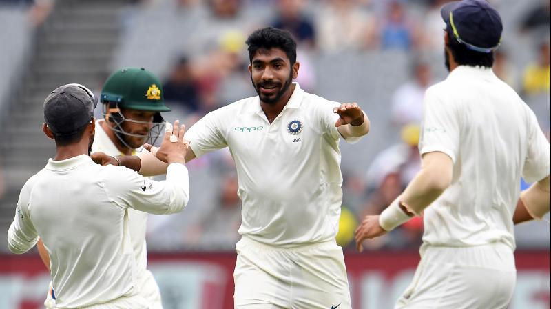 Jasprit Bumrah is once again the pick of the bowlers as he has snapped two wickets in the Australian second innings as India zero in on a win in Melbourne. (Photo: AFP)