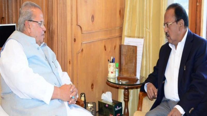 Jammu and Kashmir Governor Satya Pal Malik meets NSA Ajit Doval