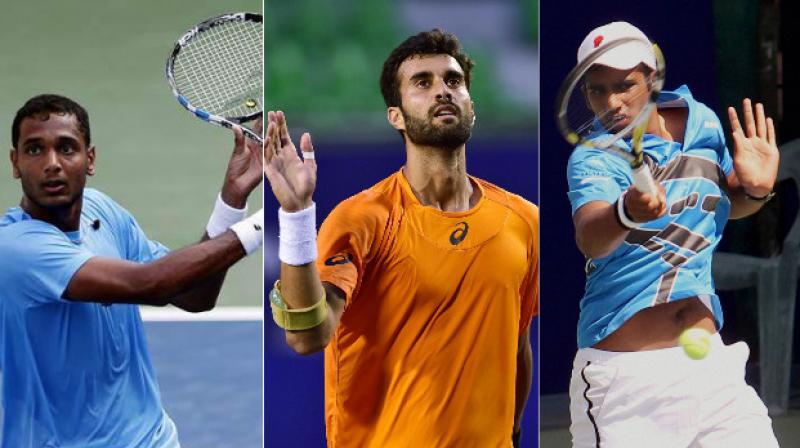 Indias top-ranked singles players Yuki Bhambri and Ramkumar Ramanathan have been handed wildcard for the inaugural Tata Open Maharashtra scheduled to start in Pune this month.  Local lad Arjun Khade also received a wildcard for the tournament.(Photo: PTI)