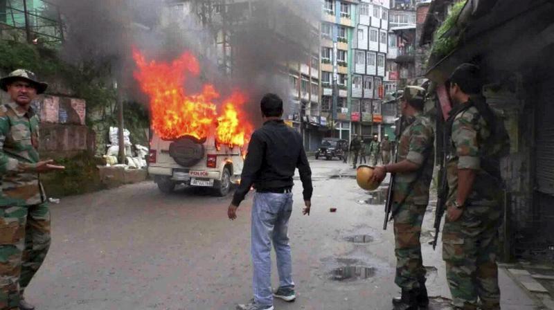 The protesters turned violent and set afire some vehicles parked nearby. (Photo: PTI | File)