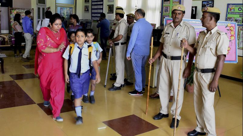 Parents of students studying in Ryan International School, Bhondsi were also reluctant to leave their children alone at the school. (Photo: File | PTI)
