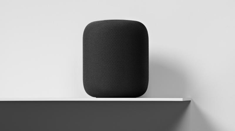 Apple HomePod smart speaker with Siri voice assistant in black, It is priced at $349.