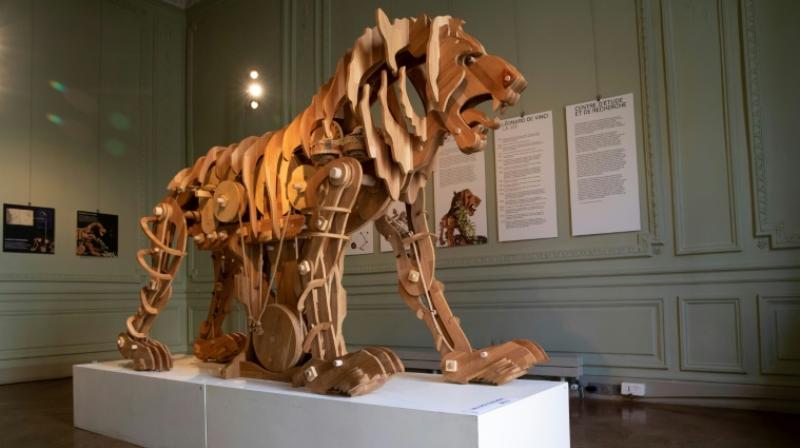 Leonardo da Vinci\s famous mechanical lion on display in Paris