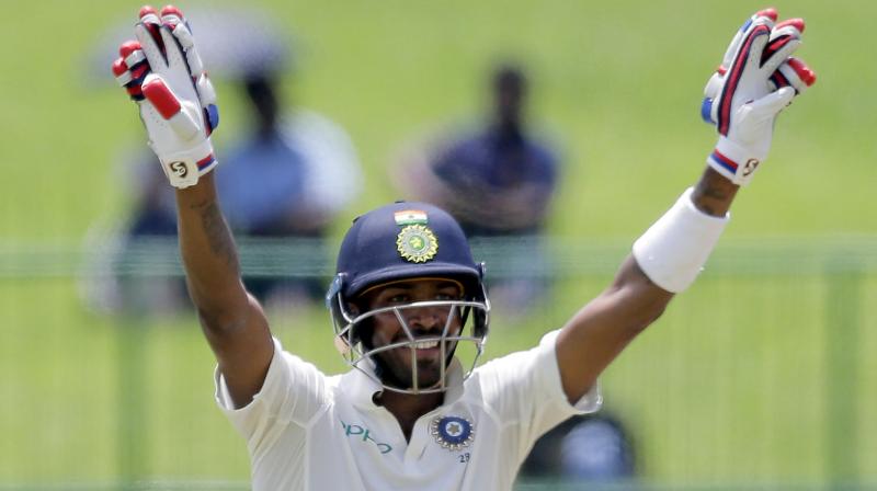Hardik Pandya got to his maiden Test century as he helped India post a huge total of 487. (Photo: AP)