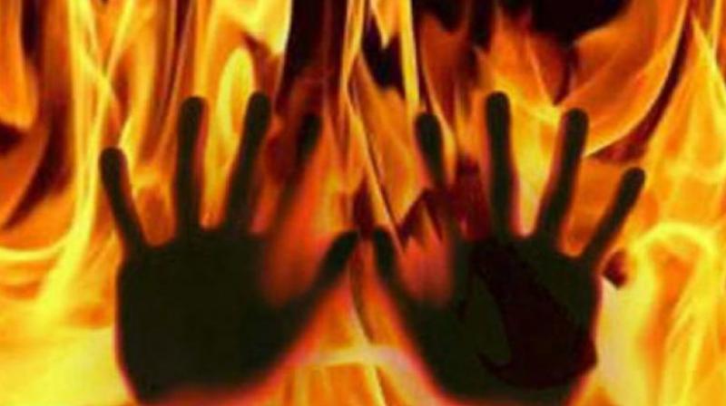 Depressed after ill health of her husband a 20 year old housewife set herself. B. Navya immolated her two-year-old daughter along with herself in Yadadri district.