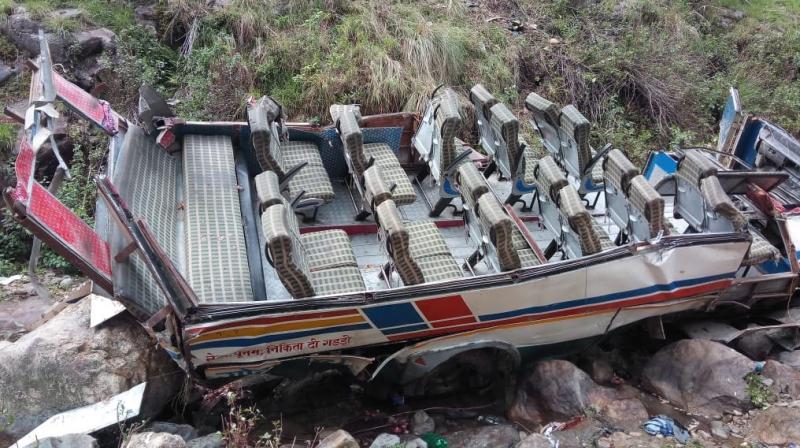 While the reason for the accident isnt known yet, most of the passengers were instantly killed when the bus plunged into the 60-foot-deep gorge. (Photo: ANI | Twitter)