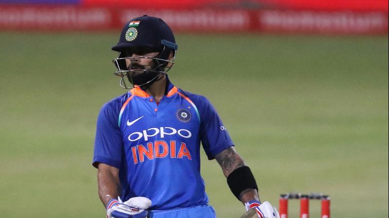 Virat Kohli has brought up his 34th ODI ton but South Africa have managed to run through Indias middle-order. (Photo: AP)