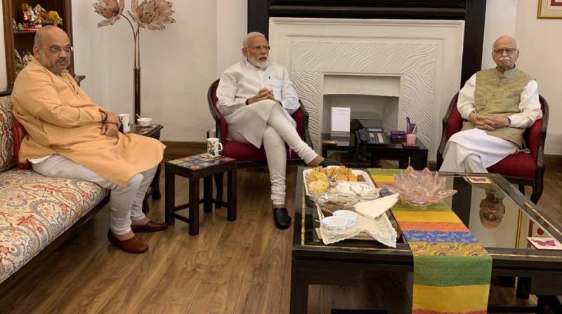 After massive victory, PM Modi, Amit Shah visit LK Advani, MM Joshi