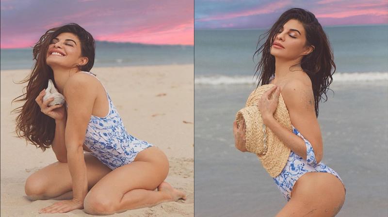 Photos: Jacqueline Fernandez sizzles in hot white printed monokini on the beach