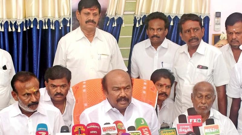 MLA of Madurai North constituency V.V. Rajan Chellappa  addresses the media persons in Madurai on Saturday. (Photo: DC)