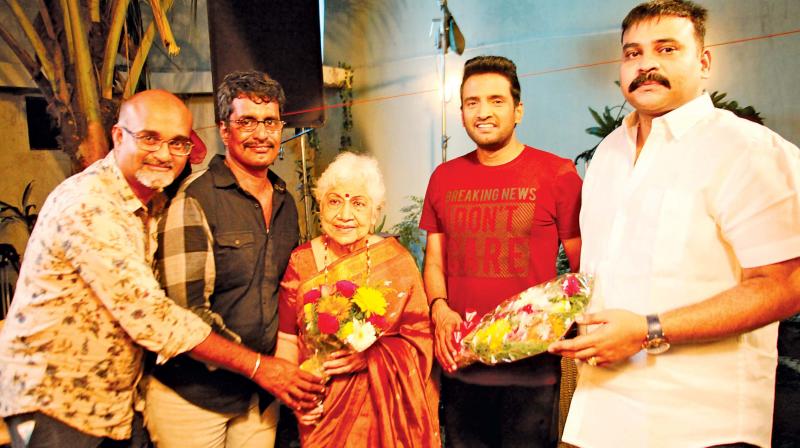 Sowcar Janaki with Santhanam and director Kannan