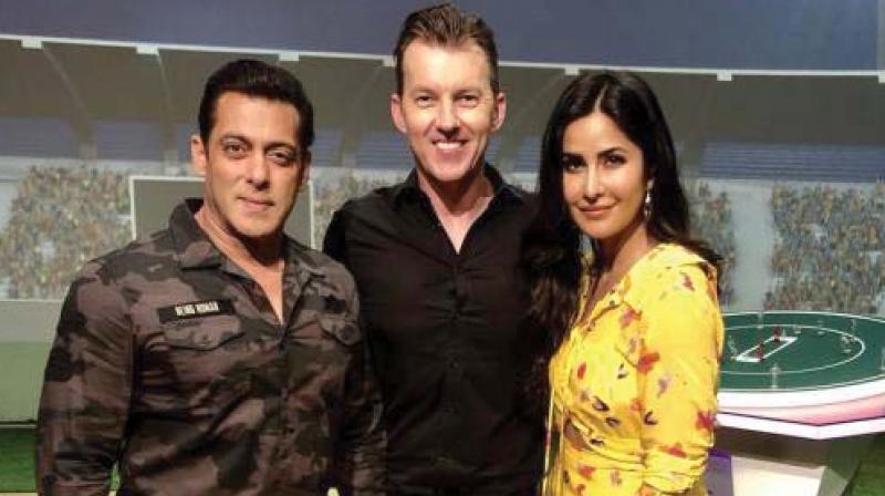 Salman Khan and Katrina Kaif promote Bharat as they pose with Brett Lee