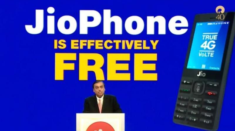 Mukesh Ambani announcing the JioPhone (Photo: screengrab of a YouTube video)