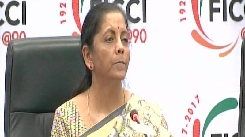 Defence Minister Nirmala Sitharaman was addressing the 90th Annual General Meeting of the FICCI in New Delhi when she made the announcement of the rescue of 700 fishermen. (Photo: Twitter | ANI)