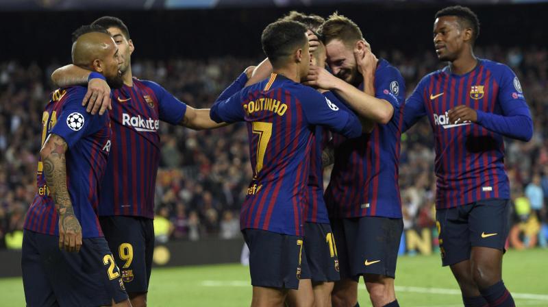 Philippe Coutinho rattled the crossbar in the second half before Jordi Alba sealed the points seven minutes from time to leave Barca on the brink of a spot in the last 16. (Photo: AFP)