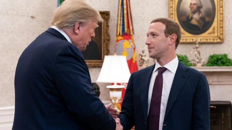 Trump late Thursday posted a picture on Facebook and Twitter showing him shaking hands with Zuckerberg, but didnt share details of their conversation. (Photo: Twitter)
