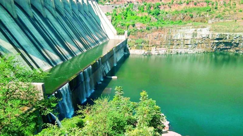 A view of the Srisailam hydel power project.