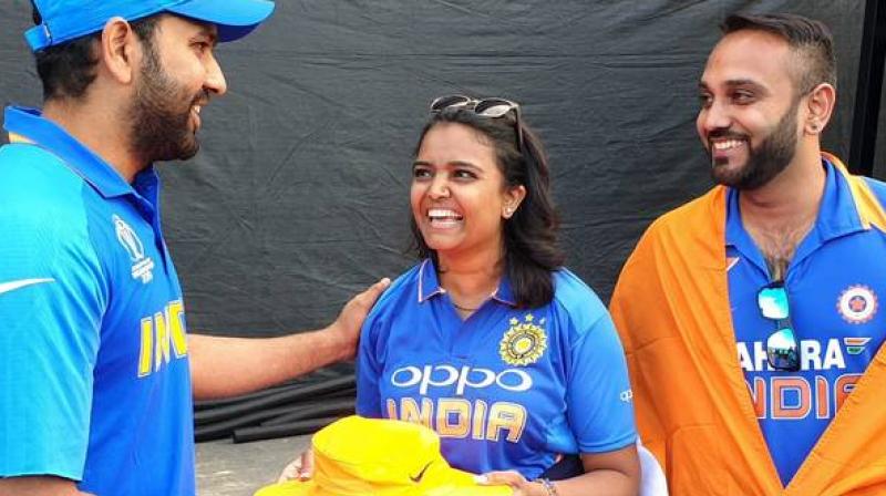 ICC CWC\19: Rohit Sharma gifts autographed hat to fan who was hit by ball
