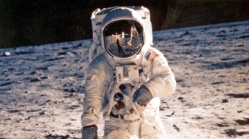 In this image obtained from Nasa, US Astronaut Edwin  Buzz  Aldrin is shown walking near the lunar module on July 20, 1969, during the Apollo 11 space mission.
