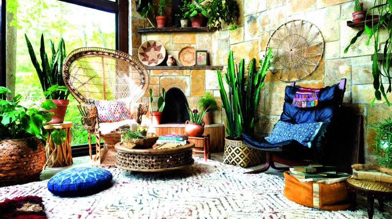 A Bohemian-inspired living room by Justina Blakeney.