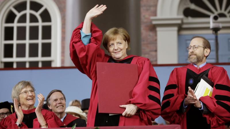 Harvard honours Angela Merkel with law degree
